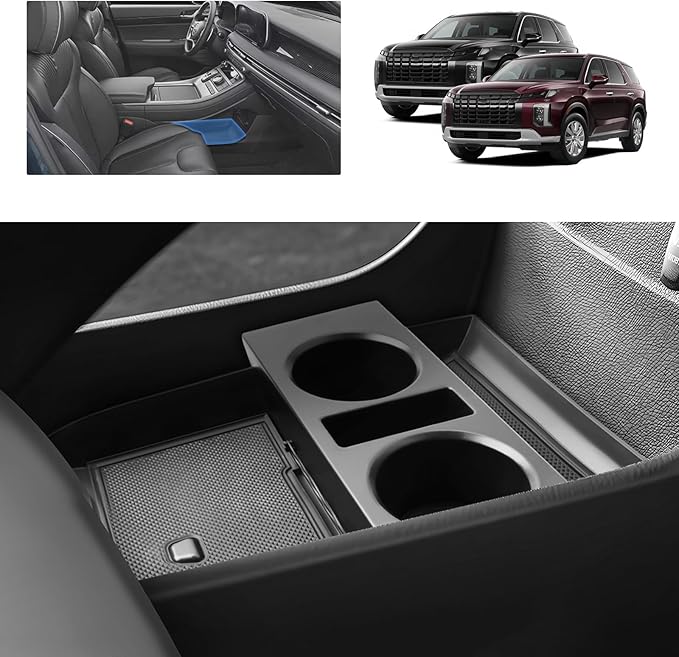for 2024 Palisade Lower Console Organizer for 2023-2025 Hyundai Palisade SE/SEL/XRT/Limited/Calligraphy Under Console Tray Palisade Accessories (23-25 Palisade ABS Under Organizer w/Cup Holder)