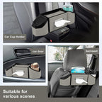 7-In-1 Car Seat Back Organizer with Cup Holders, Tissue Box, Garbage Can&Hooks, Multifunctional Headrest Storage Organizer, Headrest Cup Holder for Backseat, Car Accessories for Trips, Travels(Gray)