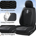 Coverado Car Seat Covers Full Set, 5 Seats Universal Seat Covers for Cars, Breathable Fabric& Faux Leather Auto Seat Cushions