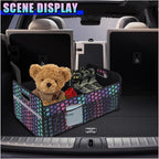 Car Trunk Organizer, Waterproof Large Capacity 600D Oxford Fabric Auto Trunk Storage Container with Pockets,