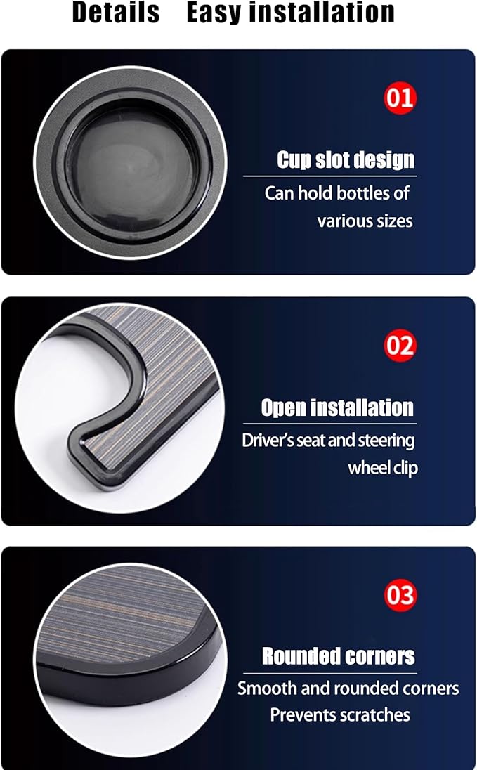 Car Steering Wheel Tray for Ford Bronco Expedition Ranger Maverick Fusion F150, Vehicle Desk Food Tray, Steering Wheel Desk for Laptop, Multipurpose Travel Accessories,for Eating Food Work