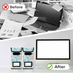 BALEINE File Organizer Box with Lid, Collapsible File Folder Organizer with Plastic Slide, Hanging File Folder Box for Office