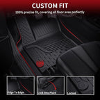 LASFIT Floor Mats 2025 2026 for Ram 1500 Crew Cab Without Rear Under-Seat Factory Storage Bucket Seat (Not for Quad Cab), All Weather TPE Custom Fit Car Mats Floor Liners 1st & 2nd Row, Black