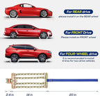 Snow Tire Chains for Car SUV Pickup Trucks, Universal Car Snow Chains, Snow Traction for Tires, Fit for Tire Width 195 205 21