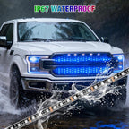 Nilight 4Pcs 12inch LED Grille Lights 72 LEDs RGB Multi Color Exterior Lighting Kit with Sound Active Function and Wireless Remote Control for Cars Van SUV Truck
