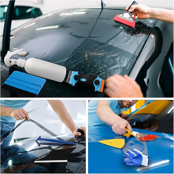 DIYSELF Window Tint Kit for Cars, 45 Pcs Vehicle Glass Protective Film Wrapping Set, Squeegee for Vinyl, Vinyl Wrap Tools, Window Tint Tools, Car Film Kit