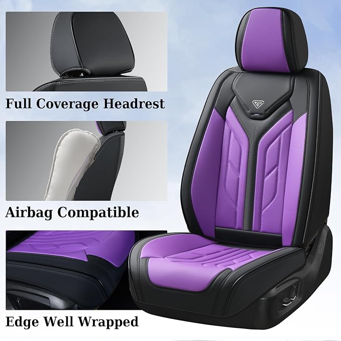 Coverado Front Seat Covers, Leather Seat Covers for Cars, Car Seat Covers Front Seats, Automotive Seat Covers Car Seat Protec