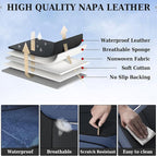 Coverado Front and Back Seat Covers for Cars, Nappa Leather Car Seat Covers Full Set, Waterproof Carseat Protector Seat Cushi