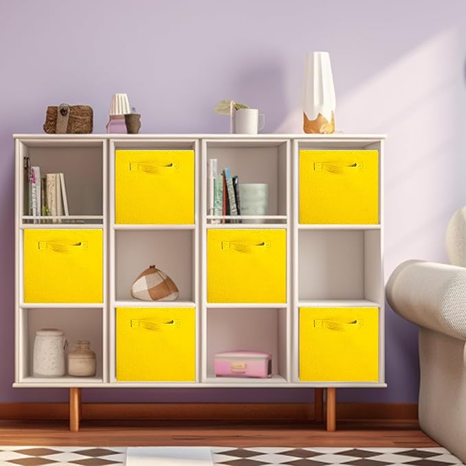 ShellKingdom Storage Bins, Foldable Fabric Storage Cubes and Cloth Storage Organizer Drawer for Closet and Toys Storage, 6 Pa