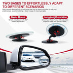 LivTee Blind Spot Mirrors, 2" Round HD Glass Frameless 360° Adjustable Convex Rear View Mirrors with Wide Angle Stick, Exterior Accessories for Cars, SUVs and Trucks, 2 Pack