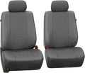 FH Group Front Set Faux Leather Car Seat Covers for Low Back Seat with Removable Headrest, Universal Fit, Airbag Compatible S