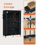 CASAMAYA Portable Closet, 34 Inch Large Capacity Wardrobe Closet with Cover, Clothes Storage Organizer with Shelves and 2 Han