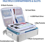 BALEINE Fireproof Document Box with Lock, Portable Fireproof Document Bag Waterproof Fire Proof File Boxes for Documents, Fil
