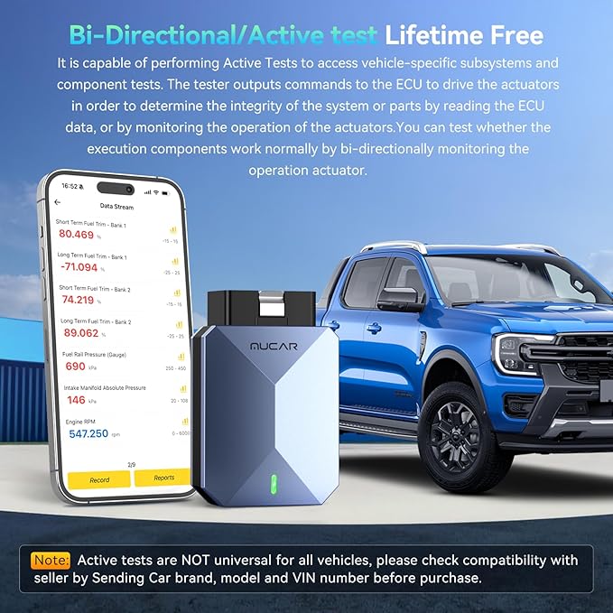 MUCAR AI-Assisted OBD2 Scanner Bluetooth Lifetime Update, BT200 MAX Compatible with ELM327, All System OBD2 Diagnostic Tool