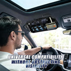 Tactical Molle Car Sun Visor Organizer – Semi-Rigid Storage Panel with Zipper Pouch & Glasses Clip, Universal Organizer for Cards, Pens & Tactical Gear, Fits All Cars, SUVs, Trucks