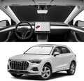 Custom Fit Windshield Sun Shade for Audi Q3 2019-2025, Blocks UV & Heat, Front Window Sunshade, Easy Fold & Store