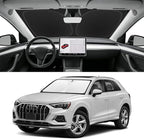 Custom Fit Windshield Sun Shade for Audi Q3 2019-2025, Blocks UV & Heat, Front Window Sunshade, Easy Fold & Store