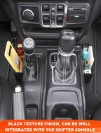 Savadicar GT-2 Shifter Storage Box, American Flag Gear Shift Tray, Center Console Organizer for 2018-2025 Jeep Wrangler JL JLU 4XE & Gladiator JT, Interior Accessories, Black,1 PC
