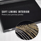 Siveit Premium Necklace Organizer Box - 20 Hooks Jewelry Tray with Transparent Lid - Display Box for Necklaces, Pendants - Su