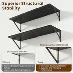 Floating Shelves with Black Metal Brackets Set of 2,30" Wx8 D Wall Mounted Shelves Floating Bookshelf,Hanging Storage Shelf f