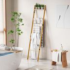 BAMBANG 6-Tier Blanket Ladder for Living Room, Blanket Quilt Ladder Rack Rustic Decorative Towel Holder, Wall Leaning Blanket