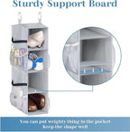 SLEEPING LAMB Short Hanging Shoe Organizer for Closet Storage with Mesh Side Pockets Holds 8 Pairs, Hanging Shoe Rack Hanger 
