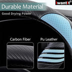 Iwantit® Cute Steering Wheel Cover for Women, Carbon Fiber&Breathable Pu Leather with Anti-Slip Rubber Ring, Steering Wheel P