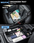 Silverado Sierra Center Console Organizer - Compatible with 2019-2022 Chevy Silverado/GMC Sierra 1500 and 2020-2023 Silverado/Sierra 2500HD 3500HD Armrest - (Full Console w/Bucket Seats ONLY) - Black