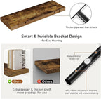Fun Memories 32Inch Floating Shelves, 9.3Inch Deep Rustic Wall Shelves - Extra Deeper & Thicker Wall Mounted Storage Shelf fo