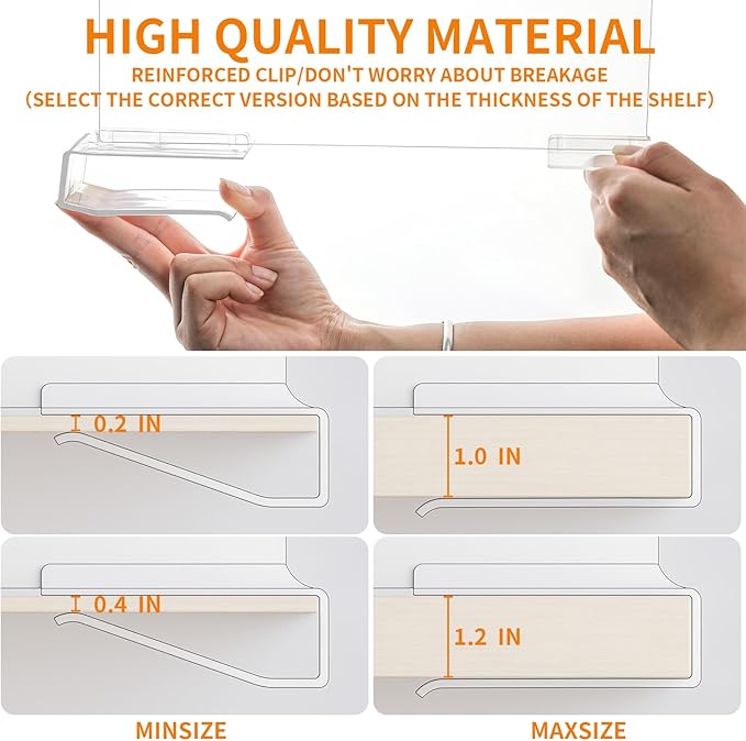 Yieach 10 Pack Towel,Sweater,Purse Organizer and Acrylic Shelf Dividers for Closet Organization - Adjustable Height - Vertica