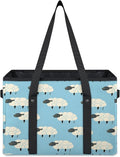 Reusable Grocery Bags Heavy Duty Shopping Bags Foldable Large Tote Bags with Long Handles & Hard Bottom