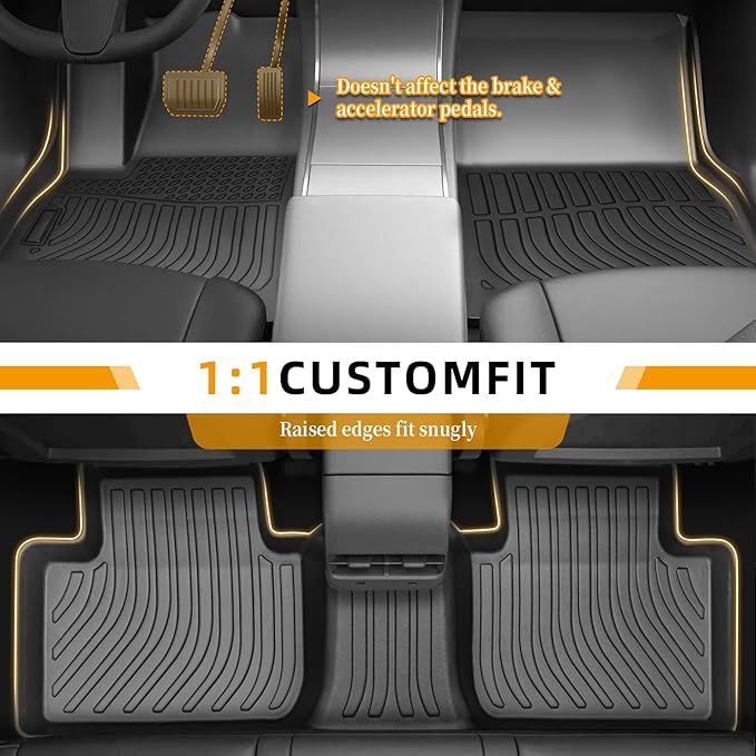 Floor Mats for Mitsubishi Outlander Sport 2011-2024, Outlander Sport Floor Mats Custom Fit Floor Liners & Seatback Mat & Cargo Liner, TPE Non-Slip Waterproof Summer Winter Outlander Mats Accessories