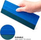 FOSHIO 8 Inch Felt Squeegee for Vinyl wtih Ruler 20CM 4 Round Corners Universal Card, Window Tint Film Installing Hard Blue PP Car Vinyl Wrap Scraper Tool