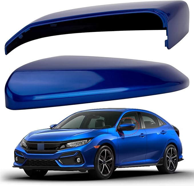 Driver Side Mirror Cover Replacement for Honda Civic 2016-2021, Insight 2019-2021 - Left Side Mirror Covers, Rear View Mirror Cap Dazzling Blue