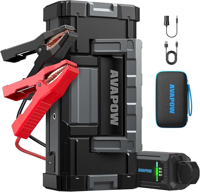 AVAPOW 6000A Car Battery Jump Starter(for All Gas or up to 12L Diesel) Powerful Car Jump Starter with Dual USB Quick Charge