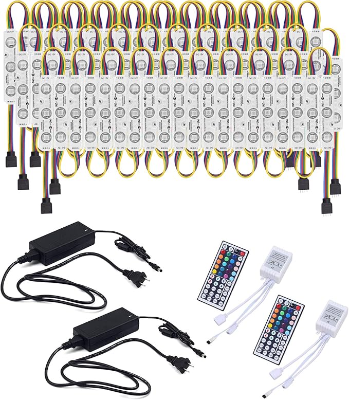 LED Window Lights Storefront Decorative Lights for Business 12V 5050 Advertising Signs Commercial Store Light LED Module 50FT (5 Packs) Upgraded RGB Light