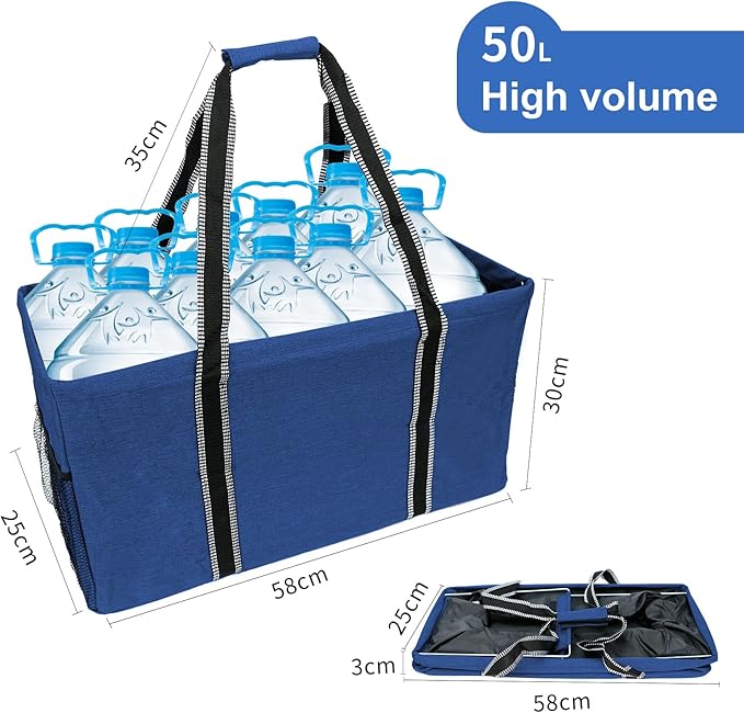 50L Utility Tote Bag Reusable Grocery Shopping Bag