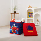 Idea Nuova Marvel Spiderman Collapsible Fabric Storage Cube,10” Organizer Bin with Lid for Bedroom, Playroom, and Closet