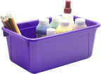 Storex Small Cubby Bins – Plastic Storage Containers for Classroom, 12.2 x 7.8 x 5.1 inches, Purple, 5-Pack (62419U05C)