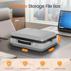 Fireproof Document Box with Lock, 5200°F Fireproof Water Resistant Hard Case File Organizer Safe Box for Important Documents,
