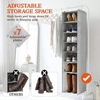 Ofiray-home Hanging Shoe Organizer for Closet, 8 Tier Closet Shoe Organizer with Adjustable Shelves for Boots, Heavy Duty Han