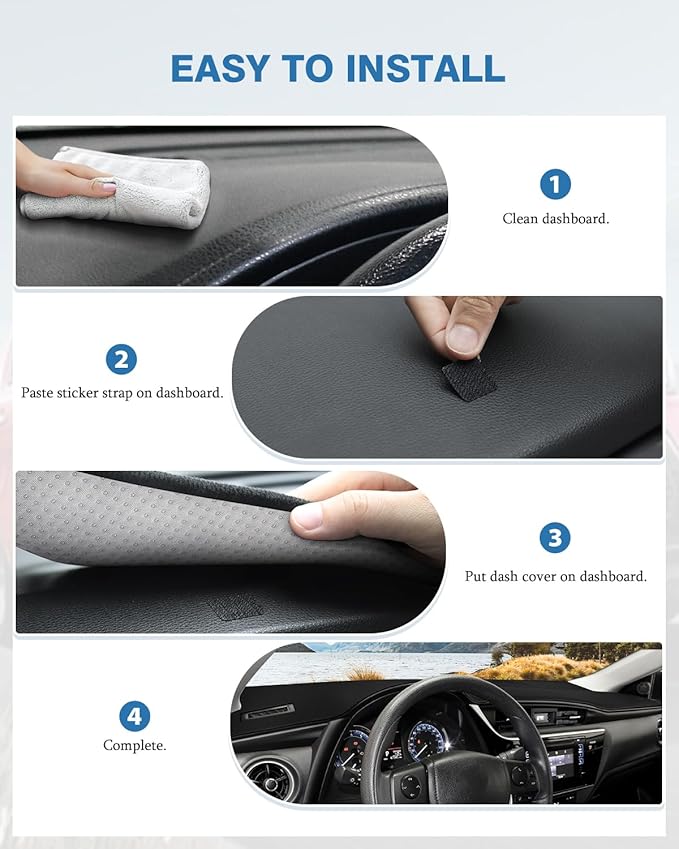 FIILINES Dash Cover for 2014-2018 Toyota Corolla, Dashboard Mat Accessories Dash Cover Sunshade Nonslip Mesh Protector No Gla