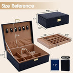Gifturbo Jewelry Boxes for Women Girls, 2 Layers Jewelry Organizer Box with Removable Tray, PU Leather Jewelry Storage, Moder