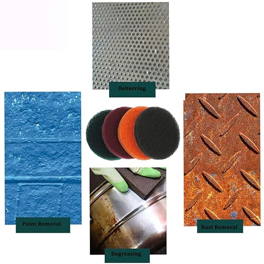 40PCS 3 inch Scrub Pads Headlight Restoration Kit VÉZAAR Scouring Pad Hook and Loop Car Hub Cleaning Auto Painting Polishing 