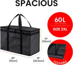 NZ home Insulated Bags for Food Delivery (2XL) Grocery Shopping Cooler Bag, Pizza Delivery, Hot & Cold Catering Tote, Reusable, Foldable & Heavy Duty (Red)