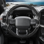 Steering Wheel Cover for Ford F150 2021-2025/ F-150 Lightning 2022-2025/ F250 F350 F450 F550 2023-2025/ Ford Expedition 2022-2024 Car Steering Wheel Cover Protector Accessories for Ford(Glossy Black)