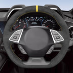 MEWANT Hand Stitch Car Steering Wheel Protector Wrap Cover for Chevrolet Camaro 2017-2022 Steering Wheel Accessories