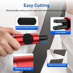 3 in 1 Car Safety Hammer Seatbelt Cutter and Survival Whistle, Safe Transparent Lid Window Breaker Seatbelt Cutter Underwater