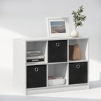 Furinno Cubic Closet Organizers and Storage, 6-Cube Closet Organizer with Bins, Open Shelf Storage, for Wardrobe, Bedroom, Li