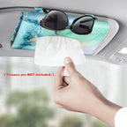 CaseBot Visor Tissue Holder - Sun Visor Napkin & Mask Holder, PU Leather Backseat Tissue Box for Truck & SUV, Emerald Marble